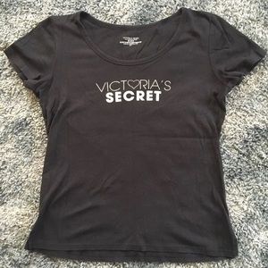 Black Victoria’s Secret T-Shirt With Silver Logo